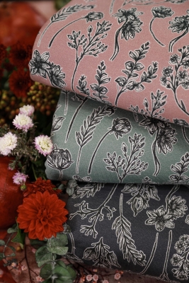 French Terry "herbarium" Lila-Lotta altrosa